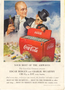 Coca Cola Ad X0207 Feb 1950 Edgar Bergen