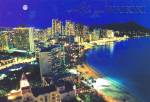 Waikiki HI Waikiki Moonlight Postcard CS13708