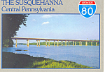 I 80 at Susquehanna River PA Postcard cs0945