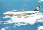  Lufthansa 747 in Flight Postcard cs10091