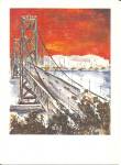 San Francisco Bay Bridge from Painting Postcard cs11187