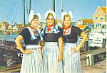 Vollendam Netherlands Ladies in Native Dress Postcard cs1885