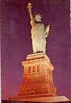 Statue of Liberty on Pedestal Illuminated New York Harbor cs7511
