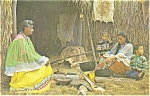Seminoles Cooking Over Open Fire Postcard p13501