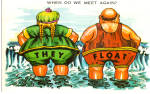 Two Swimmers They Float Comical Postcard p29795