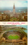 Cleveland OH Skyline Municipal Stadium p30744