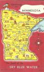 State Map of Minnesota Postcard p32091