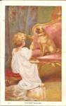 Playing Teacher Little Girl and Dog Postcard p35056
