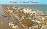 Hollywood Beach FL Aerial View postcard p35757