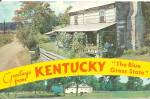 Click here to enlarge image and see more about item p35972: Log Cabin and Farm Scene KY postcard p35972
