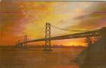 San Francisco California Oakland Bay Bridge Postcard P40799