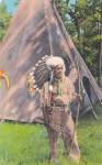 Cherokee Indian Reservation North Carolina  Chief Standing Deer Postcard P41520