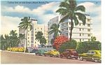Miami Beach FL Collins Ave Hotels Linen Postcard p6578	