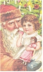 Little Girl and Santa Postcard