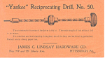 Yankee Reciprocating Drill No. 50 Victorian Trade Card tc0102