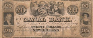 The New Orleans Canal Banking Company $20 Note (Image1)