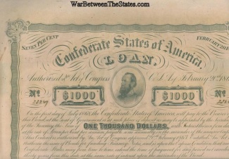 1863 Confederate $1,000 Bond (Image1)