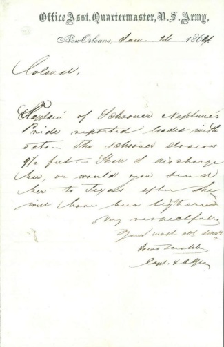 1864 U.S. Army Letter Regarding the Schooner Neptune's Pride (Image1)