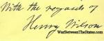 Autograph, Henry Wilson