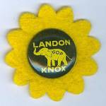 Click here to enlarge image and see more about item Mem4876: Landon Knox 1936 Presidential Campaign Button
