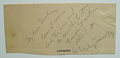 Rare 1930 Herbert Hoover Letter Note Gettysburg Memorial Day Speech
